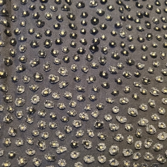 Zara TRF Black Metallic Gold Dot Print Velvet SZ L - Picture 5 of 8